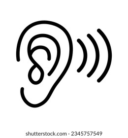 Ear icon vector on trendy style for design and print