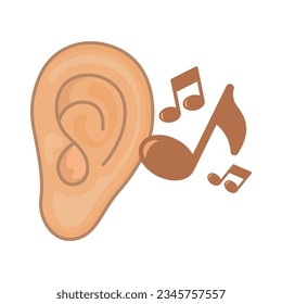 Ear icon vector on trendy style for design and print