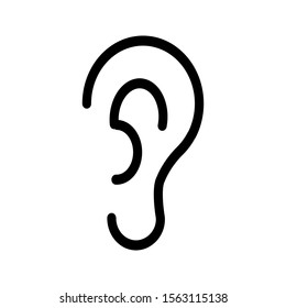 Ear icon, vector on a white background