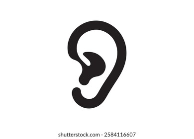 ear icon vector silhouette isolated in white background