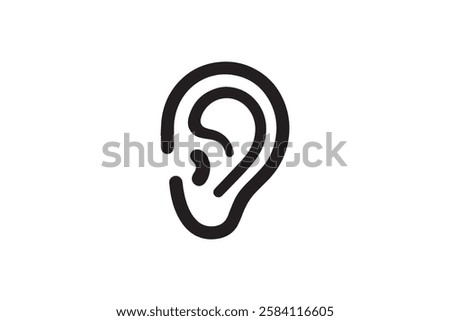 ear icon vector silhouette isolated in white background