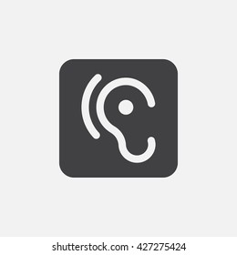 ear icon vector, solid logo, pictogram isolated on white, pixel perfect symbol illustration