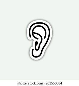 ear icon - vector sticker