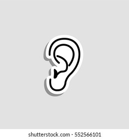 Ear  icon - vector  sticker