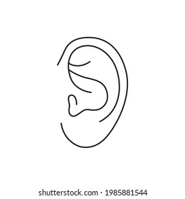 Ear icon for web design, menu, app, poster, ads, postcard and magazine