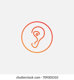 Ear icon.gradient illustration isolated vector sign symbol
