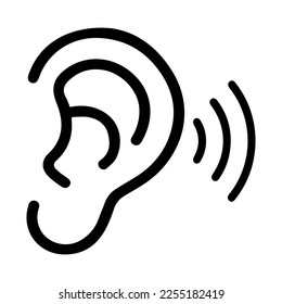 ear icon,hear symbol vector isolated on background