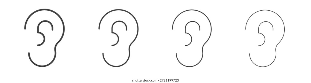 Ear icons for graphic and web design.