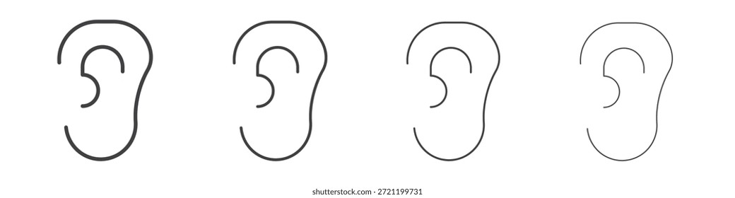 Ear icons for graphic and web design.