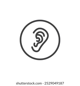 Conjunto de iconos de oreja. Ilustración llena y de línea