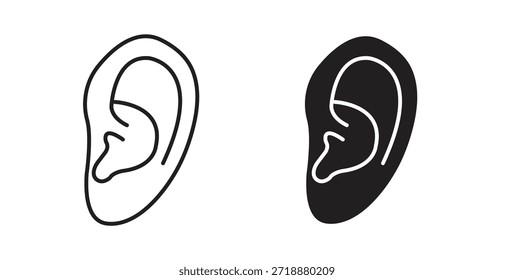 Conjunto de iconos de oreja aislados sobre fondo blanco Ilustración vectorial plana.