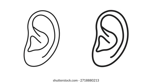 Conjunto de iconos de oreja aislados sobre fondo blanco Ilustración vectorial plana.