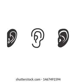 ear icons set. vector illustration. organ icons