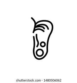 Ear icons , template Logo Design Best Icons Emblem Isolated, Element Organ Listen Vector Illustration , Outline Solid Background White . Company Multimedia Symbol
