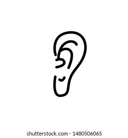 Ear icons , template Logo Design Best Icons Emblem Isolated, Element Organ Listen Vector Illustration , Outline Solid Background White . Company Multimedia Symbol
