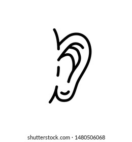 Ear icons , template Logo Design Best Icons Emblem Isolated, Element Organ Listen Vector Illustration , Outline Solid Background White . Company Multimedia Symbol
