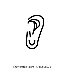 Ear icons , template Logo Design Best Icons Emblem Isolated, Element Organ Listen Vector Illustration , Outline Solid Background White . Company Multimedia Symbol
