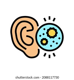 ear infection color icon vector. ear infection sign. isolated symbol illustration