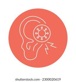 Ear infection color line icon. Human diseases. Pictogram for web page, mobile app, promo.