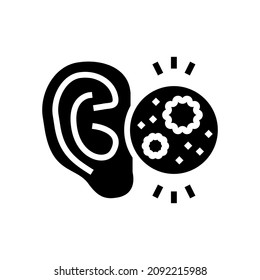 ear infection glyph icon vector. ear infection sign. isolated contour symbol black illustration