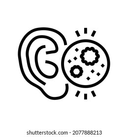 ear infection line icon vector. ear infection sign. isolated contour symbol black illustration