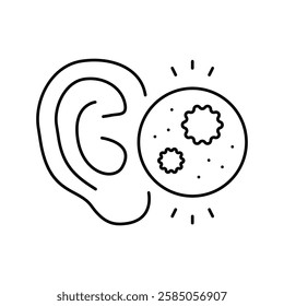 ear infection line icon vector. ear infection sign. isolated contour symbol black illustration