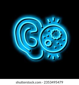 ear infection neon light sign vector. ear infection illustration