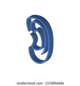 Ear isometric left top view 3D icon