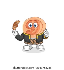 ear Javanese character. cartoon mascot vector