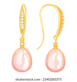 Ear jewellery icon cartoon vector. Gold jewelry. Golden laxmi