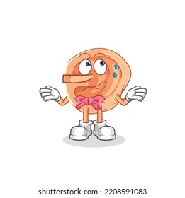 ear lie like Pinocchio character. cartoon mascot vector