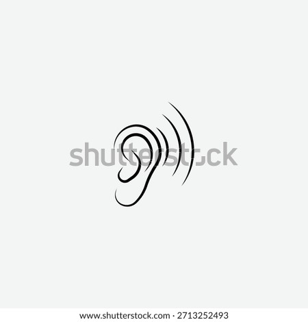 Ear line art icon vector and hearing, listening, icon design