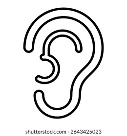 ear line icon design. ear thin black outline symbol vector illustration. editable stroke icon on transparent background.