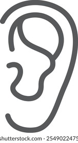 Ohrleitungssymbol. Hörsymbol. Abhörzeichen