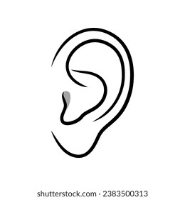Ear line icon isolated on white background