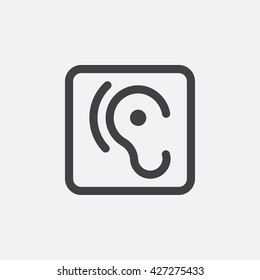 ear line icon, outline vector logo, linear pictogram isolated on white, pixel perfect symbol illustration