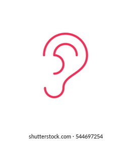 Ear line icon, outline vector sign, linear colorful pictogram isolated on white. Hearing symbol, logo illustration