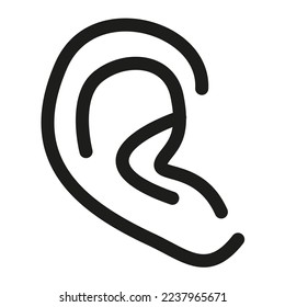 Ear line icon. Part of body vector illustration