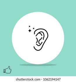 ear line icon vector