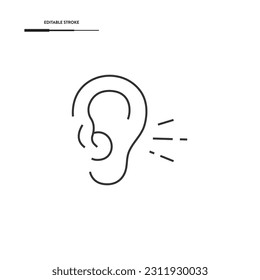 Diseño del vector de iconos de la línea de oreja.