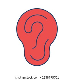 Ear line universal icon ui ux element sign.