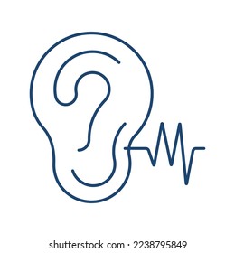 Ear line universal icon ui ux element sign.