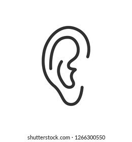 ear. linear icon. Line with editable stroke