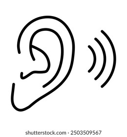Ear Listen icon line vector illustration