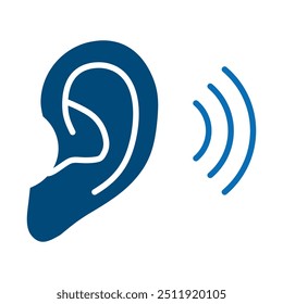 Ilustração do vetor da linha do ícone do Ouvido