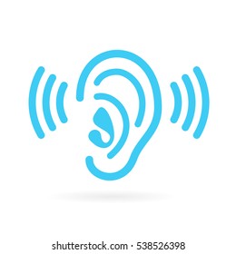 Ear Listen Vector Icon On White Background. Ear Vector Icon. Listening Vector Icon.