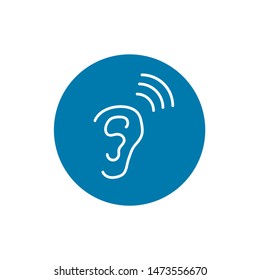 Ear Listening Hearing Audio Sound Waves vector icon