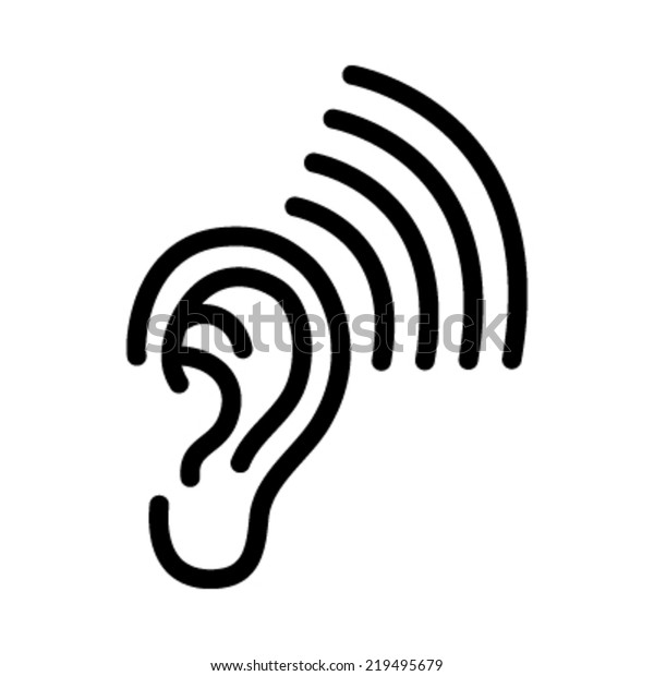 耳を聞く音波のベクター画像アイコン のベクター画像素材 ロイヤリティフリー