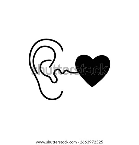 Ear listening to heart symbolizing inner voice and intuition