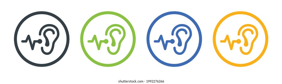 Ear listening icon vector isolated on white background.